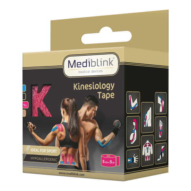 MEDIBLINK Kineziološki trak 5 cm x 5 m roza M133