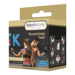 MEDIBLINK Kineziološki trak 5 cm x 5 m moder M131